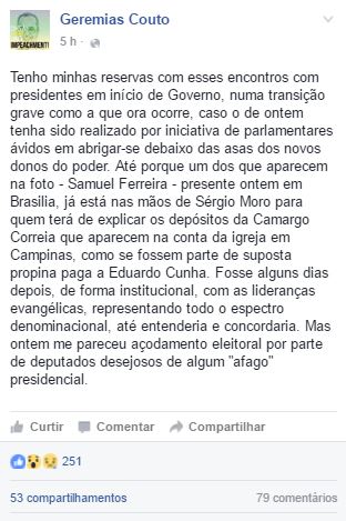Líderes Assembleianos juntos na posse do novo presidente, em Brasília