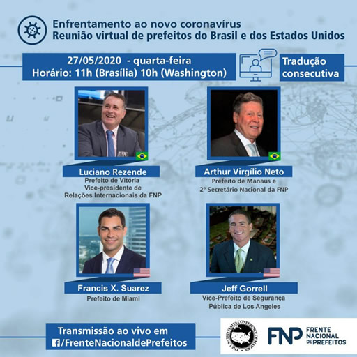 Luciano Rezende, Prefeito de Vitória (ES), vai mediar reunião virtual com prefeitos dos EUA